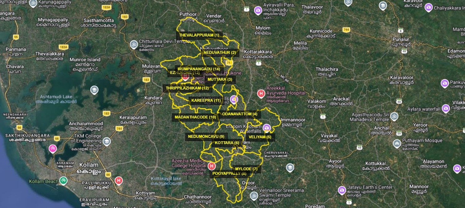 Map 2026 - Kottarakara Block Panchayat
