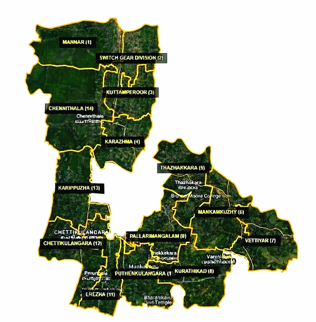മാവേലിക്കര ബ്ലോക്ക് പഞ്ചായത്ത് ഭൂപടം