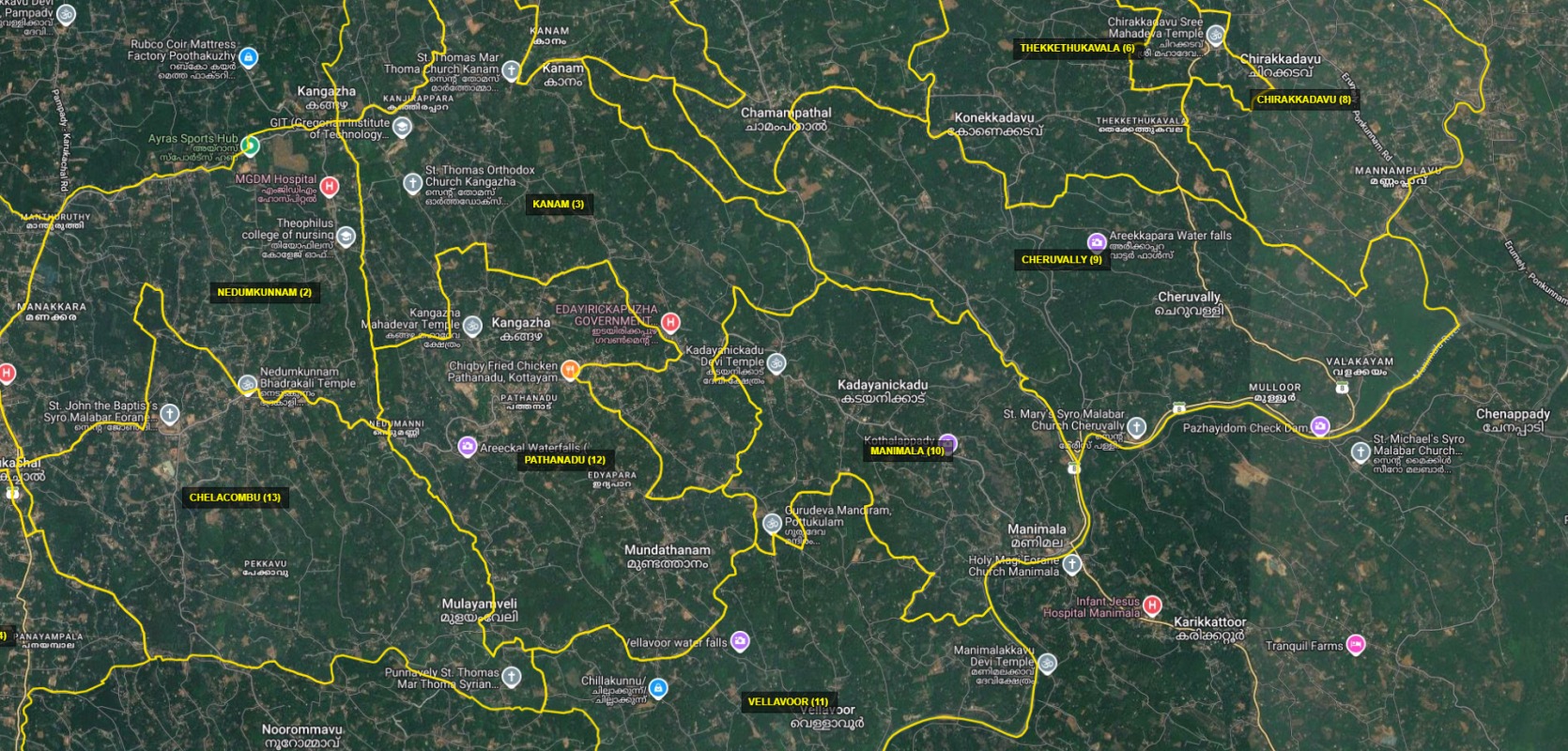 Vazhoor Block Map