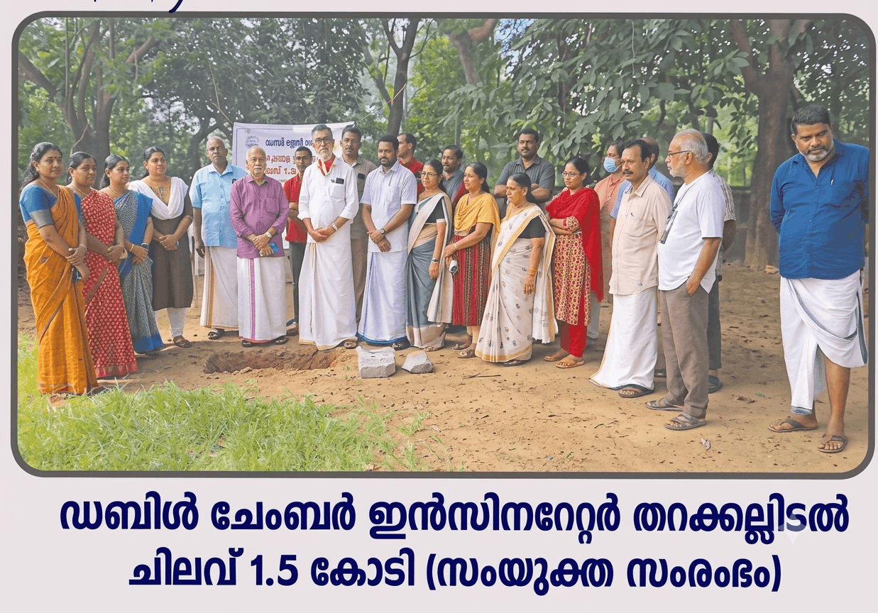 ഡബിൾ ചേമ്പർഇൻസിനറേറ്ററിന് തറക്കല്ലിടുന്നു.