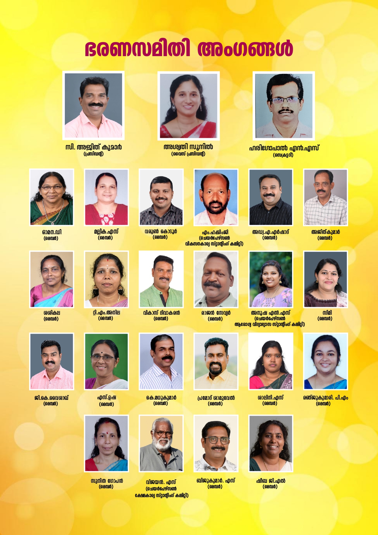 Members of the Governing Body of Karakulam Grama Panchayat
