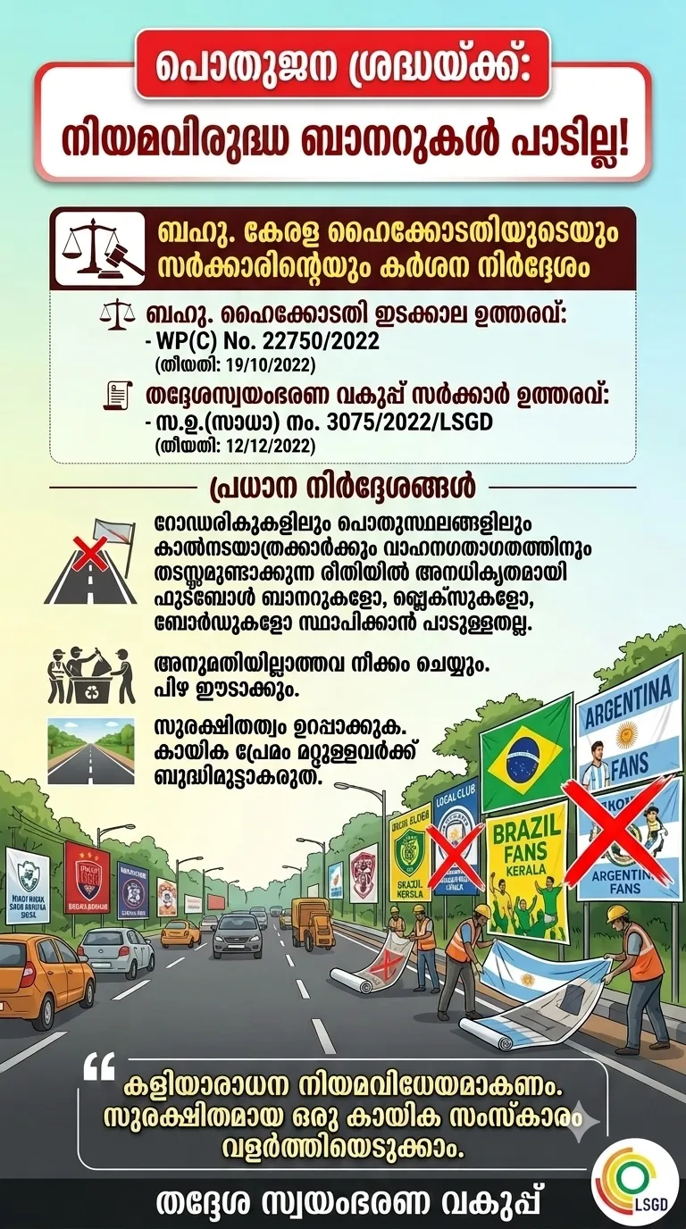 വെച്ചൂച്ചിറ ഗ്രാമ പഞ്ചായത്തിൽ അനധികൃതമായി സ്ഥാപിച്ചിട്ടുള്ള ബോർഡുകള്‍ ബാനറുകള്‍ ഫ്ലെക്സുകള്‍ എന്നിവ നീക്കം ചെയ്യുന്നത് സംബന്ധിച്ച്