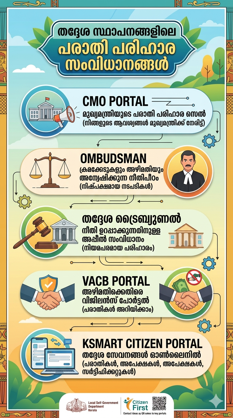 തദ്ദേശ സ്ഥാപനങ്ങളിലെ പരാതി പരിഹാര സംവിധാനങ്ങൾ