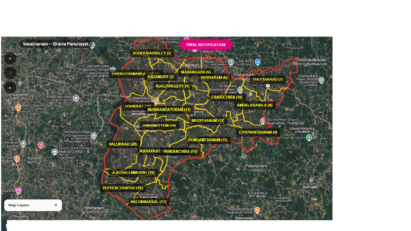 Vakathanam Grama Panchayat Map