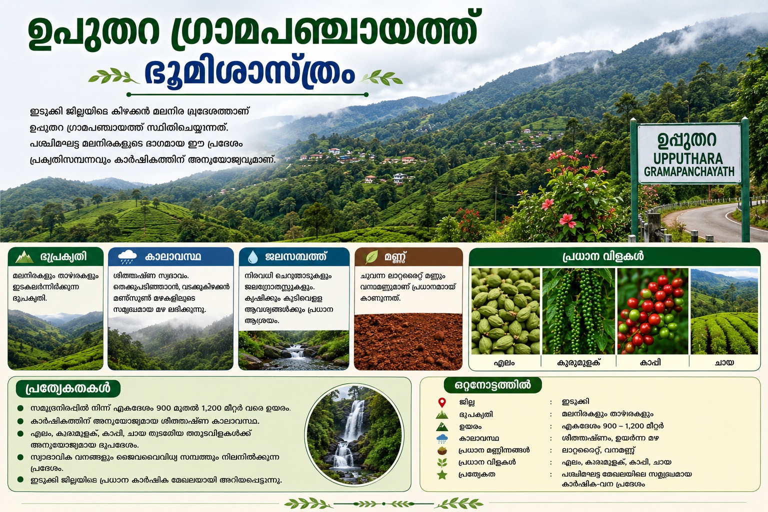 ഉപ്പുതറ ഗ്രാമപഞ്ചായത്തിന്റെ ഭൂമിശാസ്ത്രം