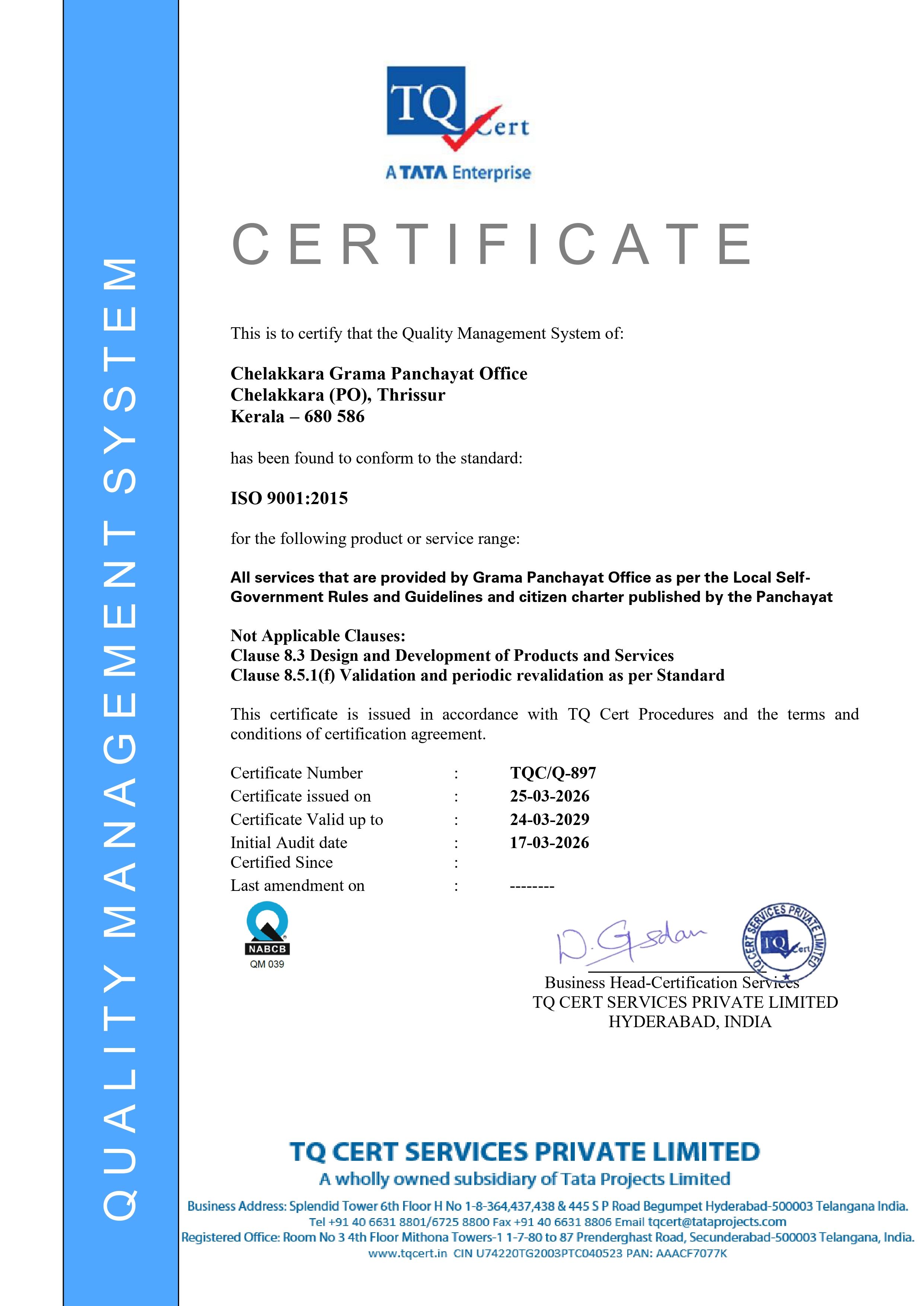 ISO Certificate