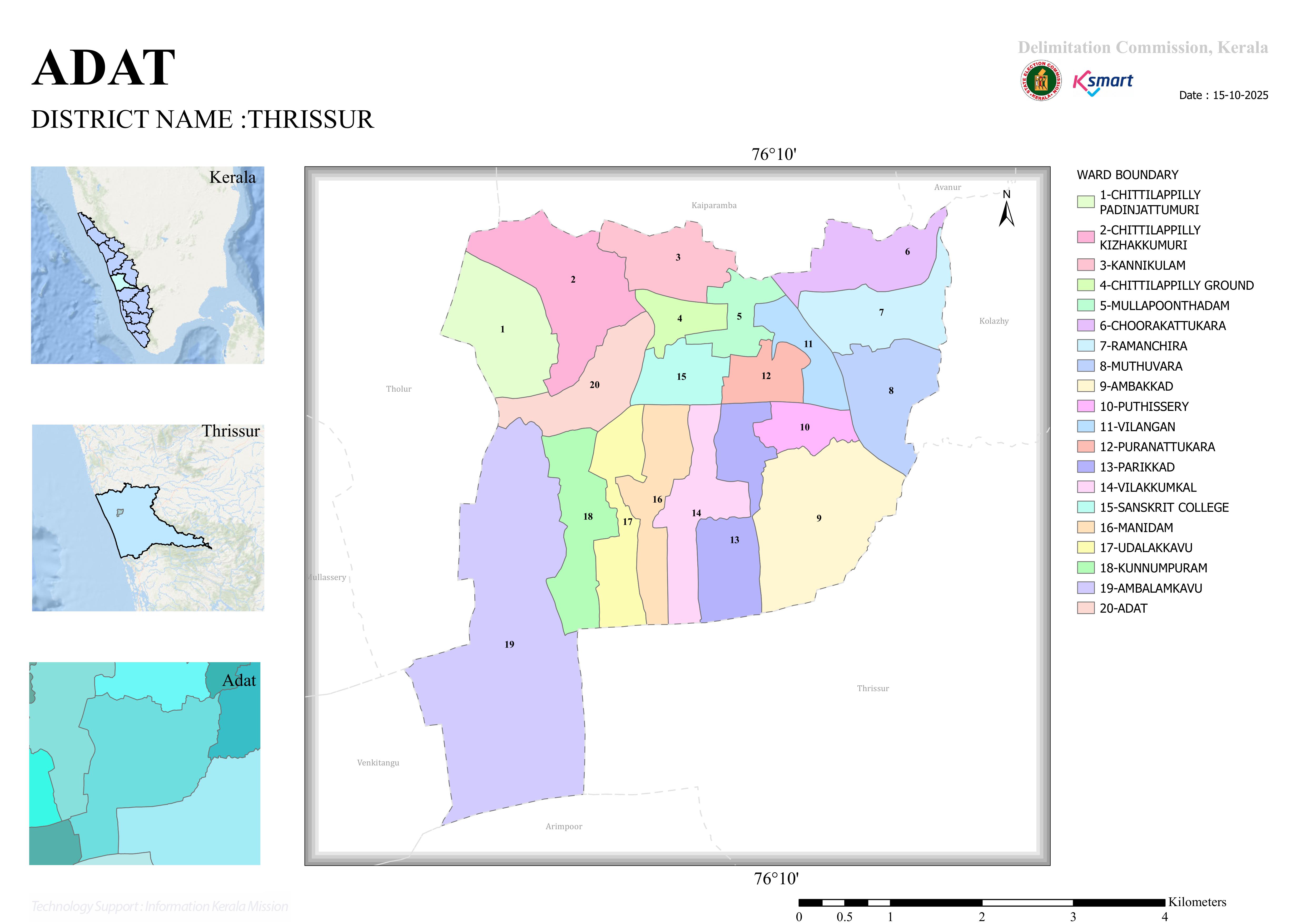 Adat Grama Panchayat Ward Map