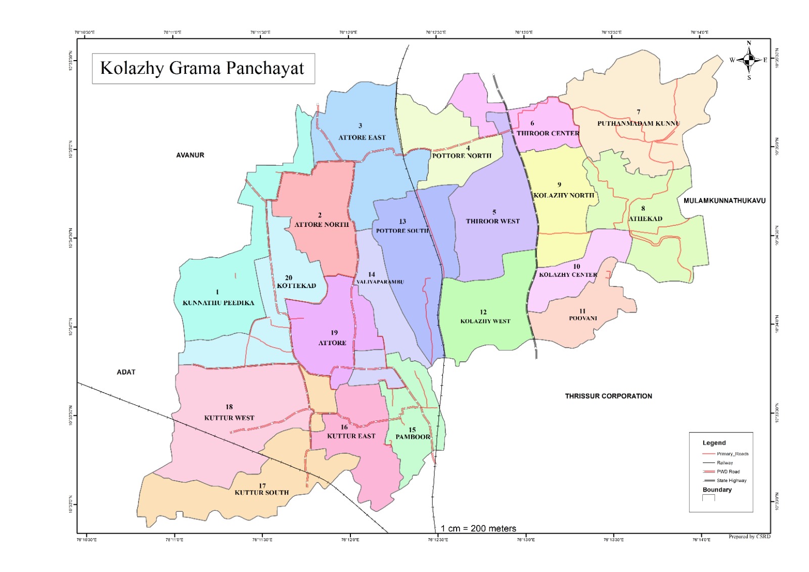 Geography of Kolazhy Grama Panchayat