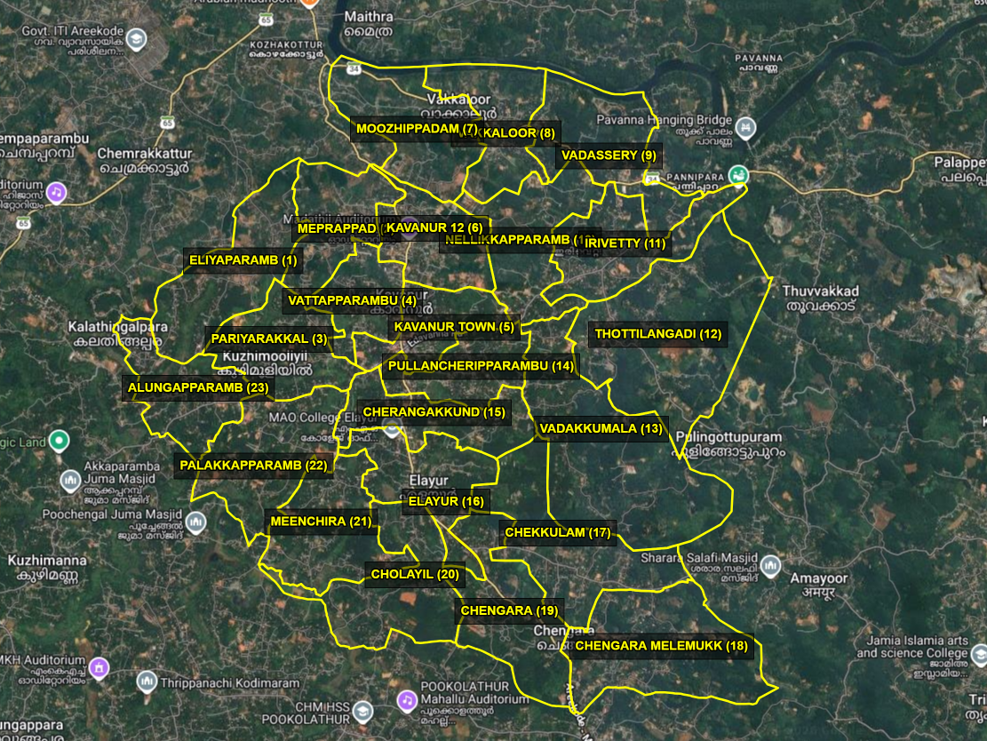 കാവനൂർ ഗ്രാമപഞ്ചായത്ത് മാപ്പ്