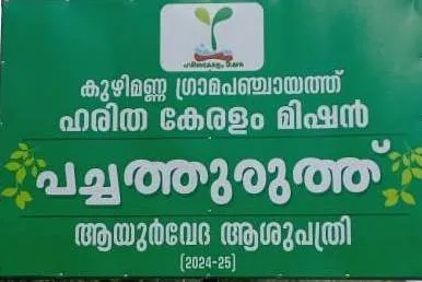 പച്ചത്തുരുത്ത്, ആയൂർവ്വേദ ആശുപത്രി , കുഴിമണ്ണ