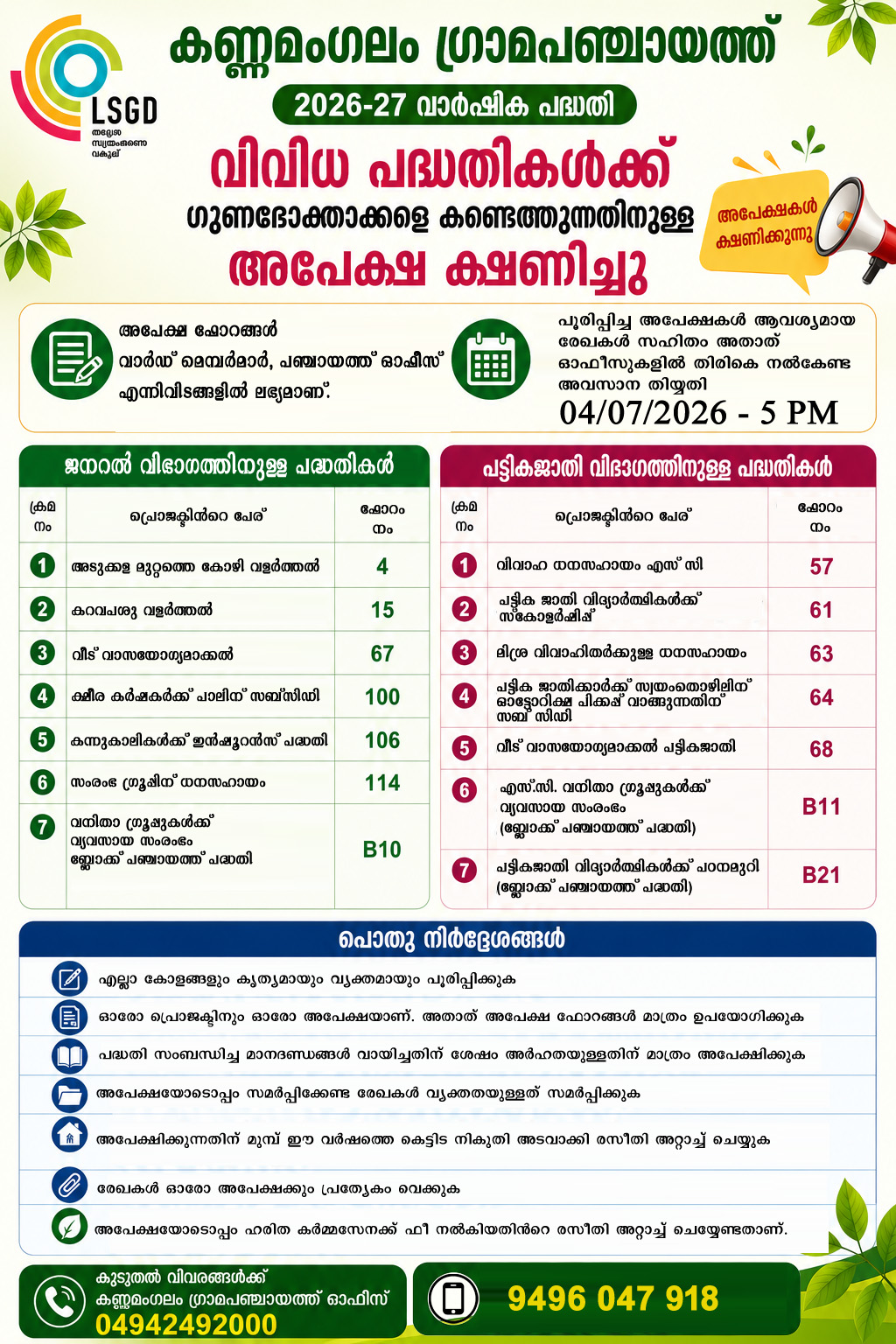 ഗുണഭോക്തൃ അപേക്ഷകള്‍