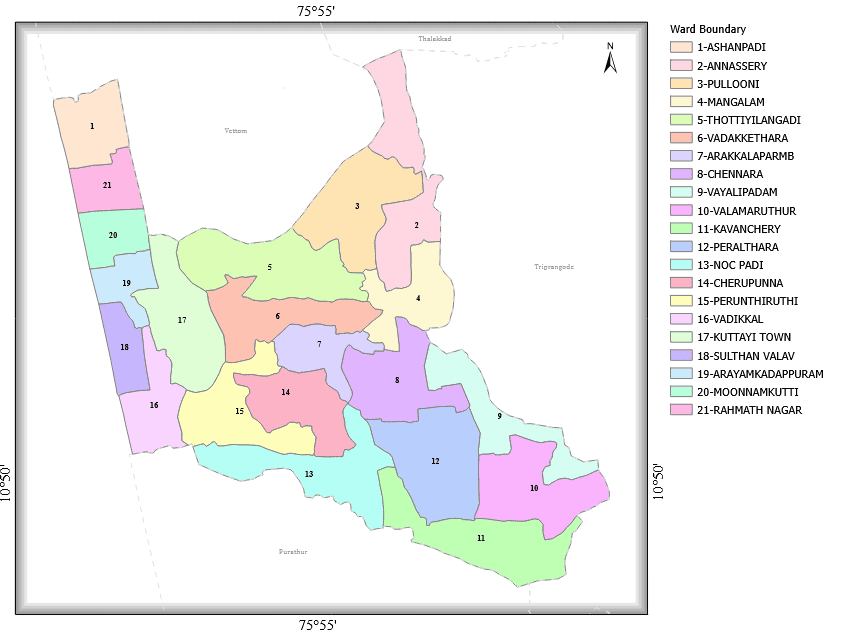 Mangalam Grama Panchayat Ward Map