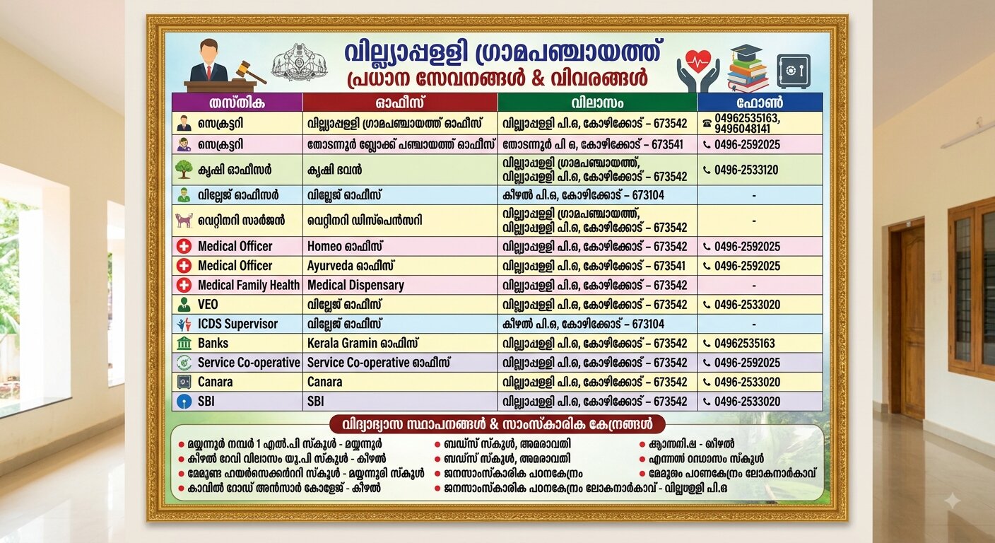 തദ്ദേശ സ്ഥാപന തല വിലാസങ്ങള്‍