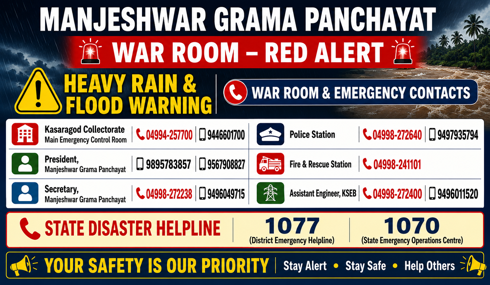 Emergency War Room Contact Numbers - Beware