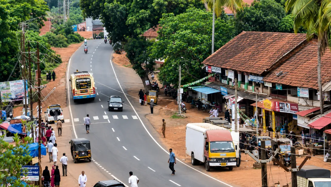 ദേശീയ പാത വികസനത്തിന് മുമ്പുള്ള മൊഗ്രാല്‍ പുത്തൂര്‍ ടൗണ്‍ കാഴ്ച്ച
