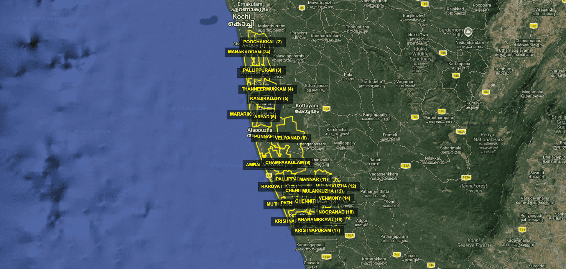 Alappuzha District Panchayat-MAP